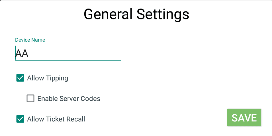 General Settings
